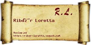 Ribár Loretta névjegykártya